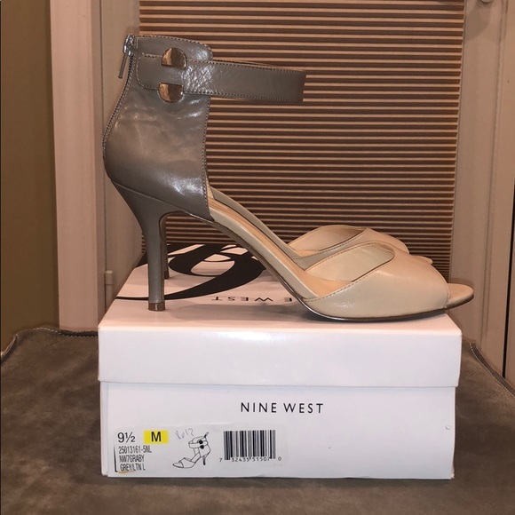 Nine West Graby Peep Toe Leather Heels - Picture 4 of 8